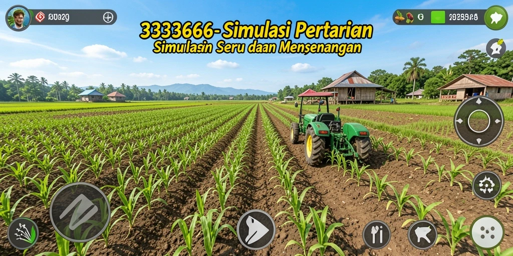 Tampilan gameplay menarik dari 333666 yang menampilkan aktivitas bertani.