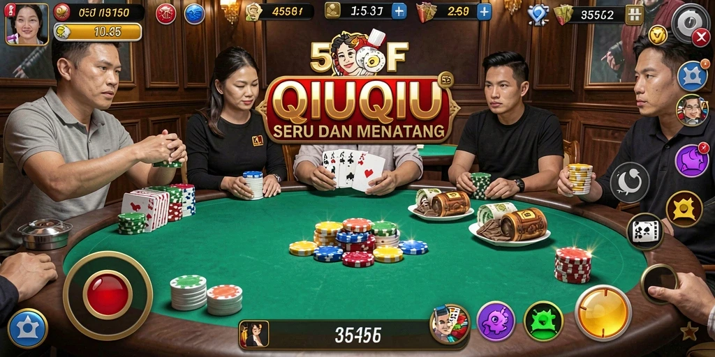 Screenshot utama dari gameplay QiuQiu di 555F.