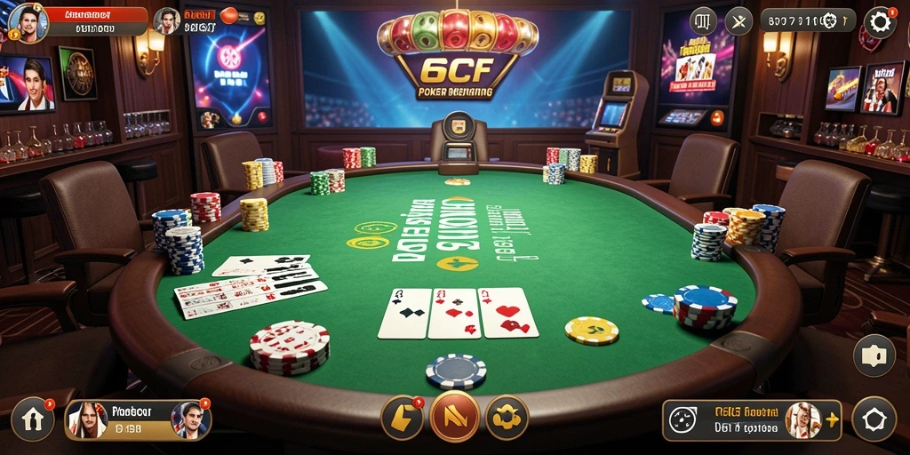 Screenshot gameplay Poker yang menegangkan di 6CF.