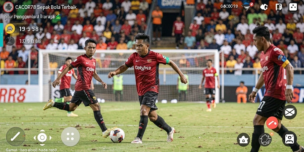 Screenshot gameplay <strong>CACOR78</strong> yang menampilkan aksi sepak bola yang seru.