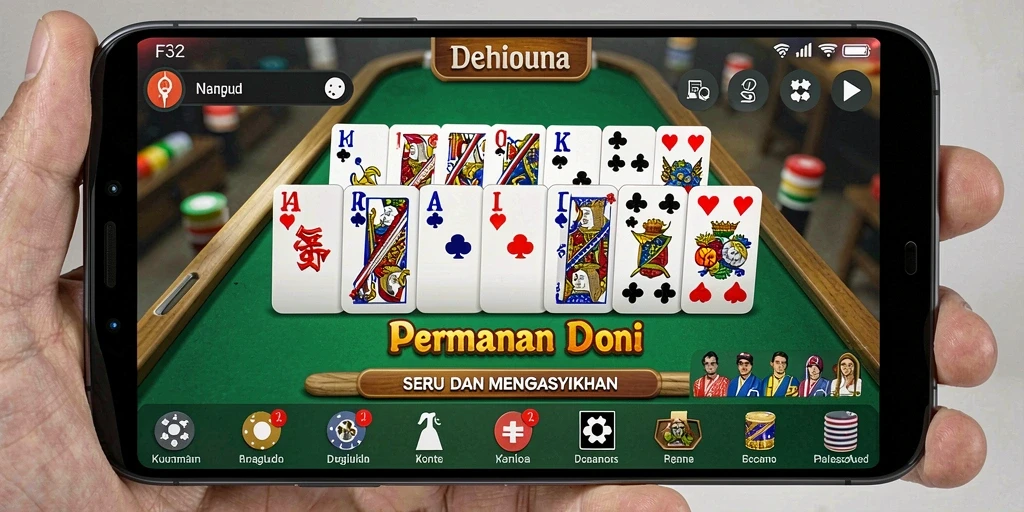 Screenshot gameplay F32 menampilkan aksi domino yang penuh strategi.