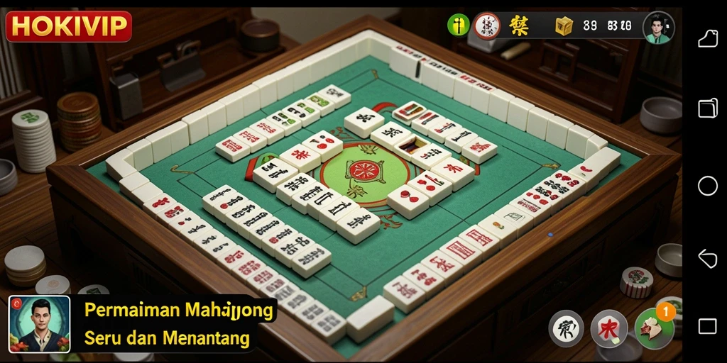 Tangkapan layar utama HOKIVIP menampilkan gameplay Mahjong yang seru.