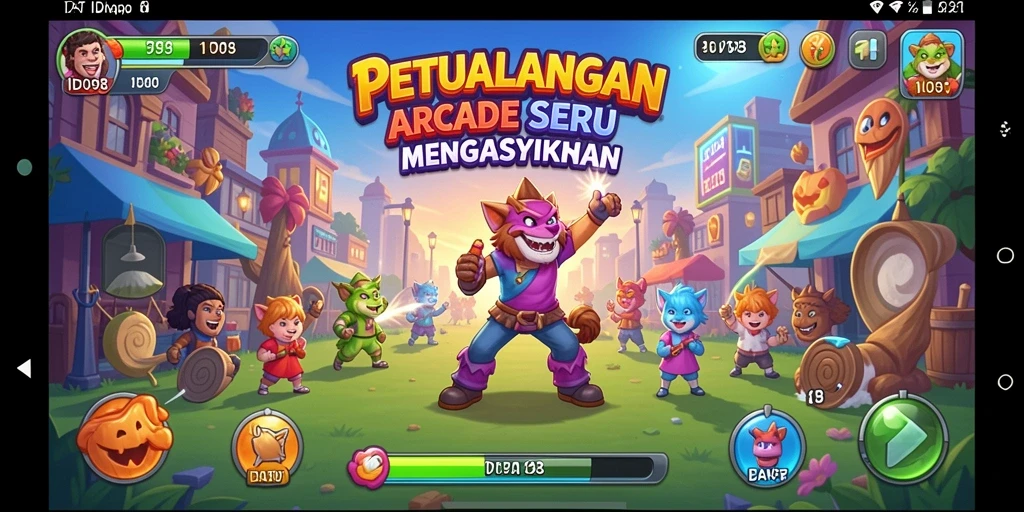 Tampilan gameplay Arcade yang seru dan menantang di ID098.