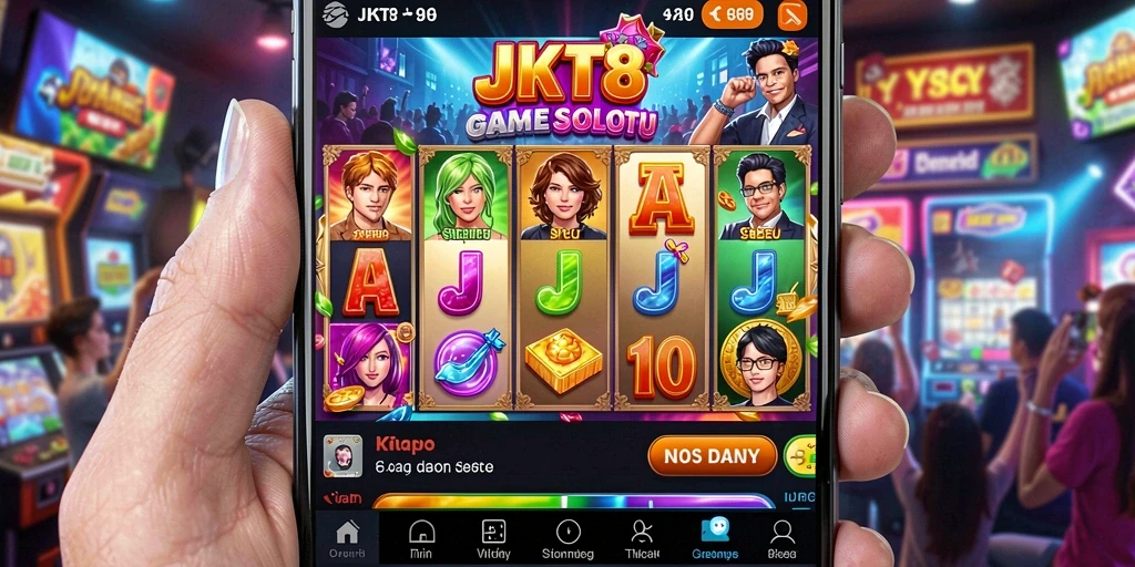 Tampilan gameplay utama JKT8 dengan grafis slot yang menarik.