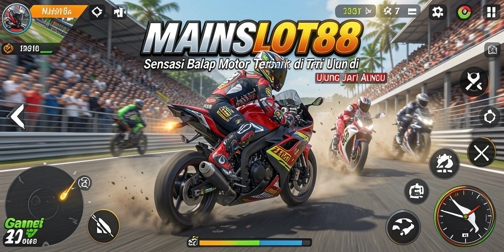 Gameplay balap motor yang mendebarkan dan realistis.