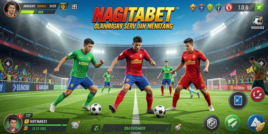 Tampilan gameplay seru dalam NAGITABET yang menggambarkan keseruan olahraga.