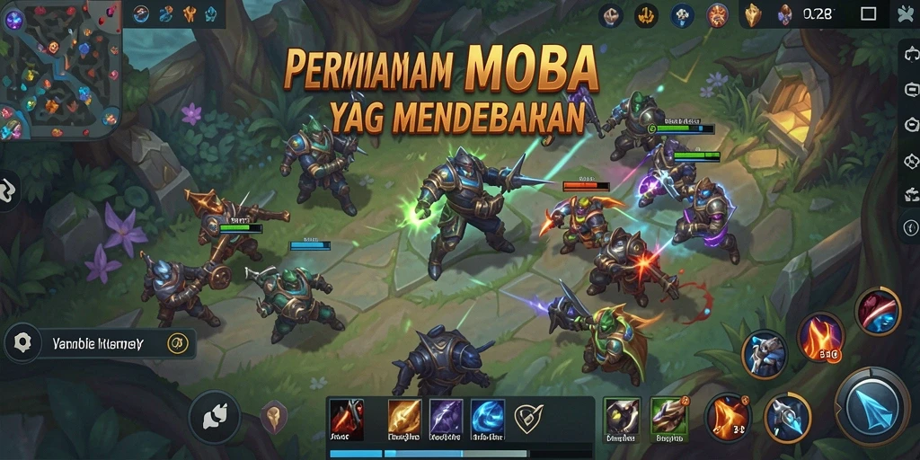 Screenshot gameplay seru dari OLX128 dalam aksi MOBA.