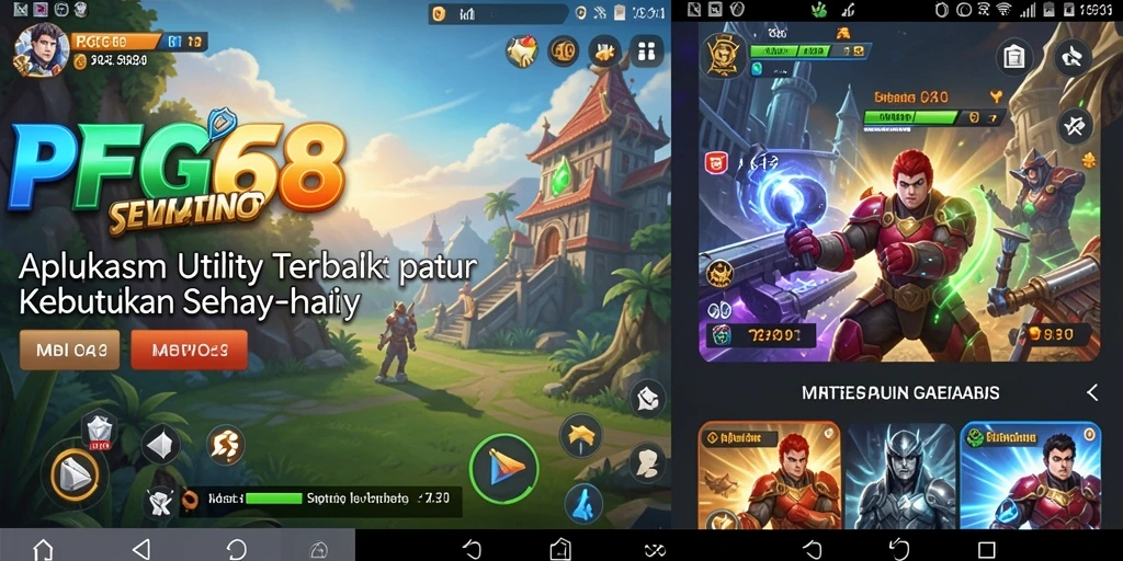 Tampilan screenshot PGG68 menunjukkan antarmuka aplikasi Utility yang intuitif dan menarik.