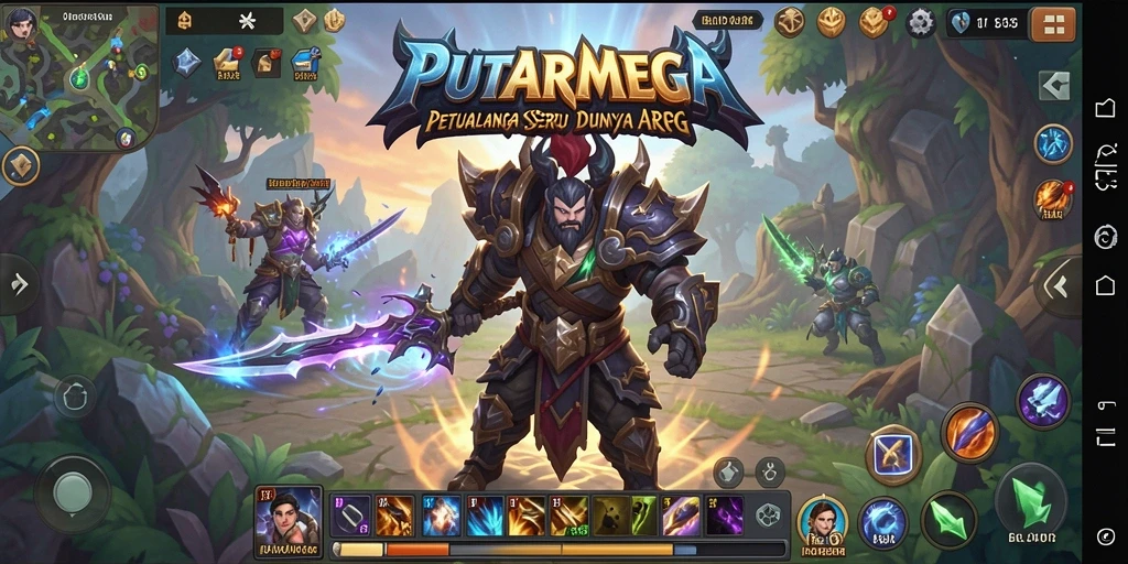 Gameplay seru PUTARMEGA dengan pertarungan epik dan petualangan mendebarkan.