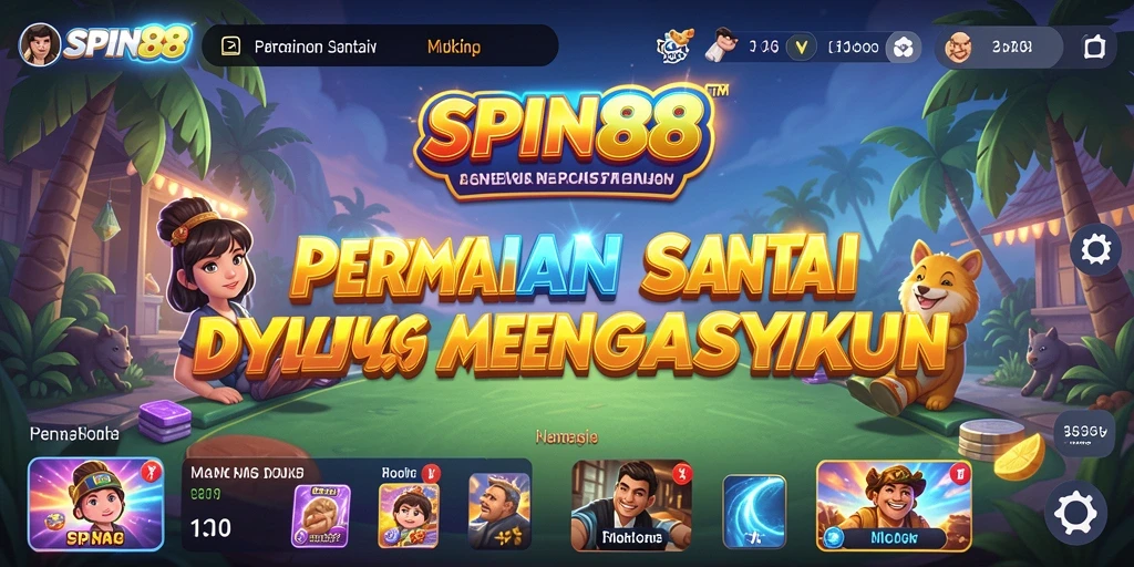 Screenshot tampilan gameplay SPIN88 yang ceria dan menyenangkan.