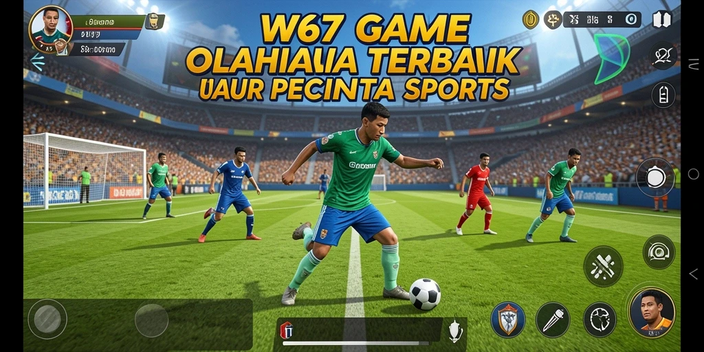 Screenshot gameplay W67 menampilkan aksi seru dalam pertandingan olahraga.